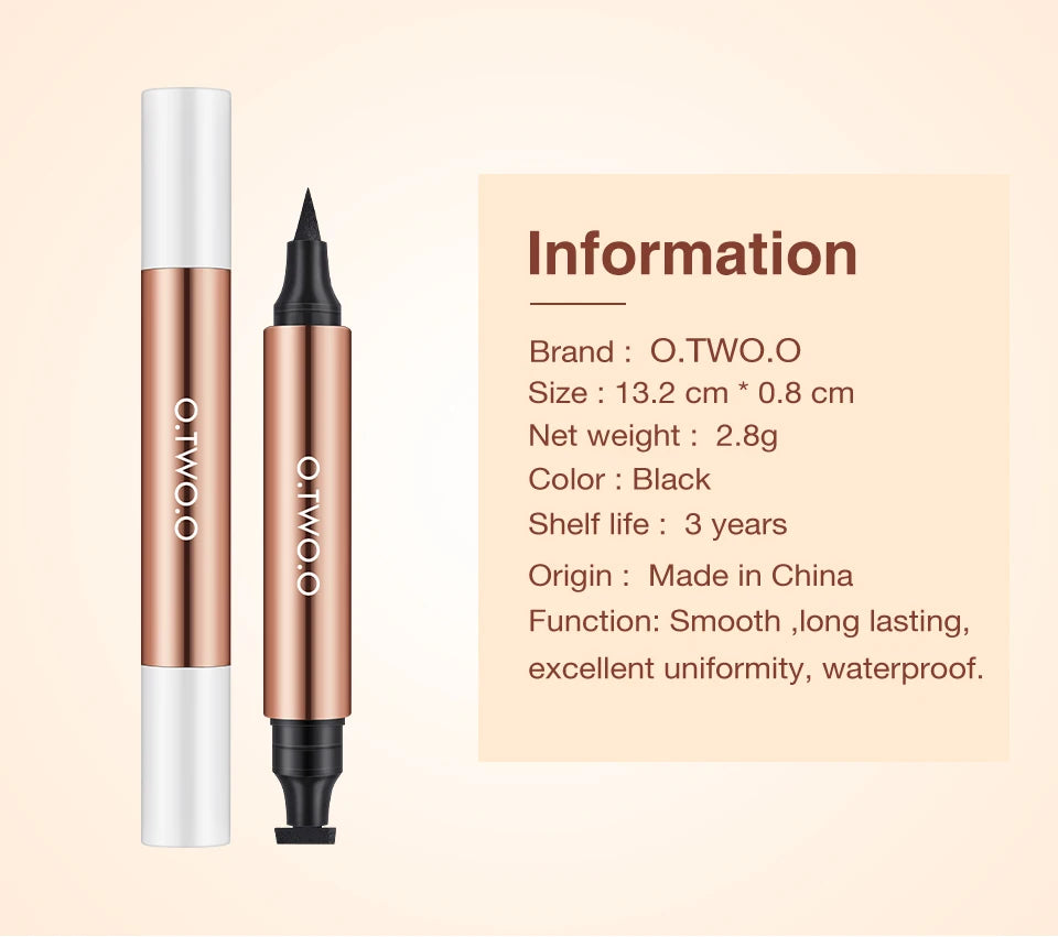 O.TWO.O Eyeliner Stamp Black Liquid Eyeliner Pen