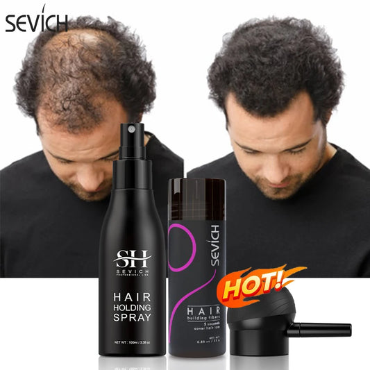 Sevich 3pcs/Lot Hair Fiber Powder+Hair Styling Spray+Nozzle Applicator